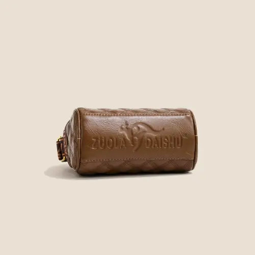 Brown Quilted Leather Shoulder Bag