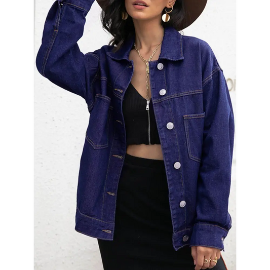 Buttoned Denim Jacket - CM Fashion