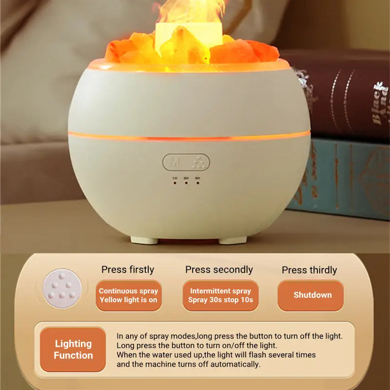 Experience Serenity with the USB-Powered Stone Simulation Flame Diffuser