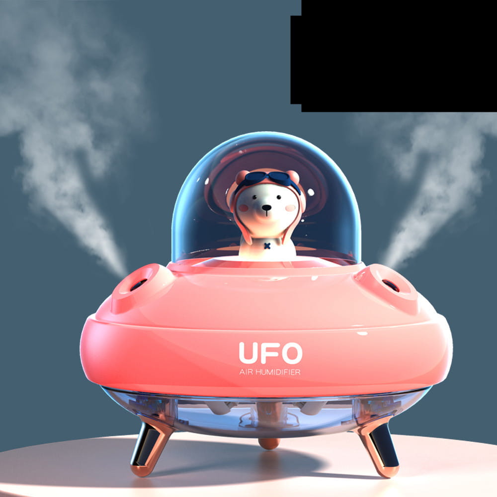 UFO Cartoon Bear Dual Nozzle Wireless Humidifier with Double Spray Mist