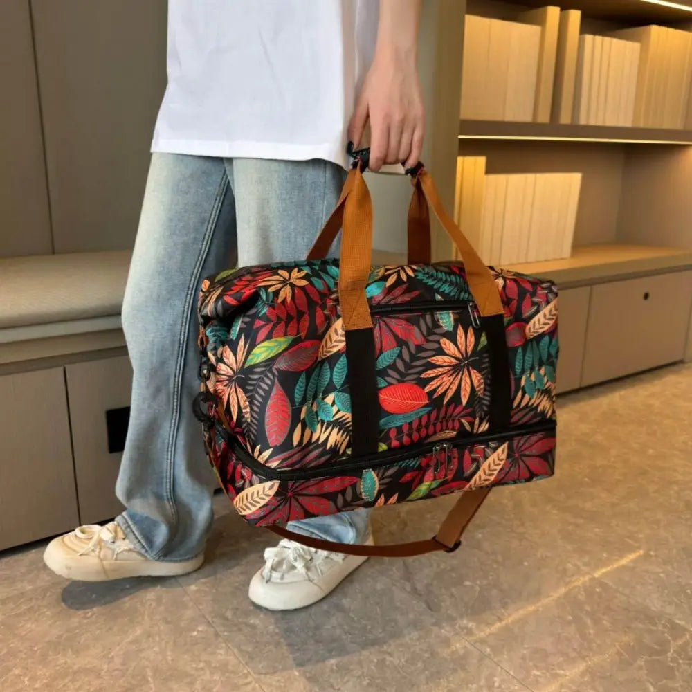 Vibrant Canvas Printed Travel Bag Blooms with Original Style