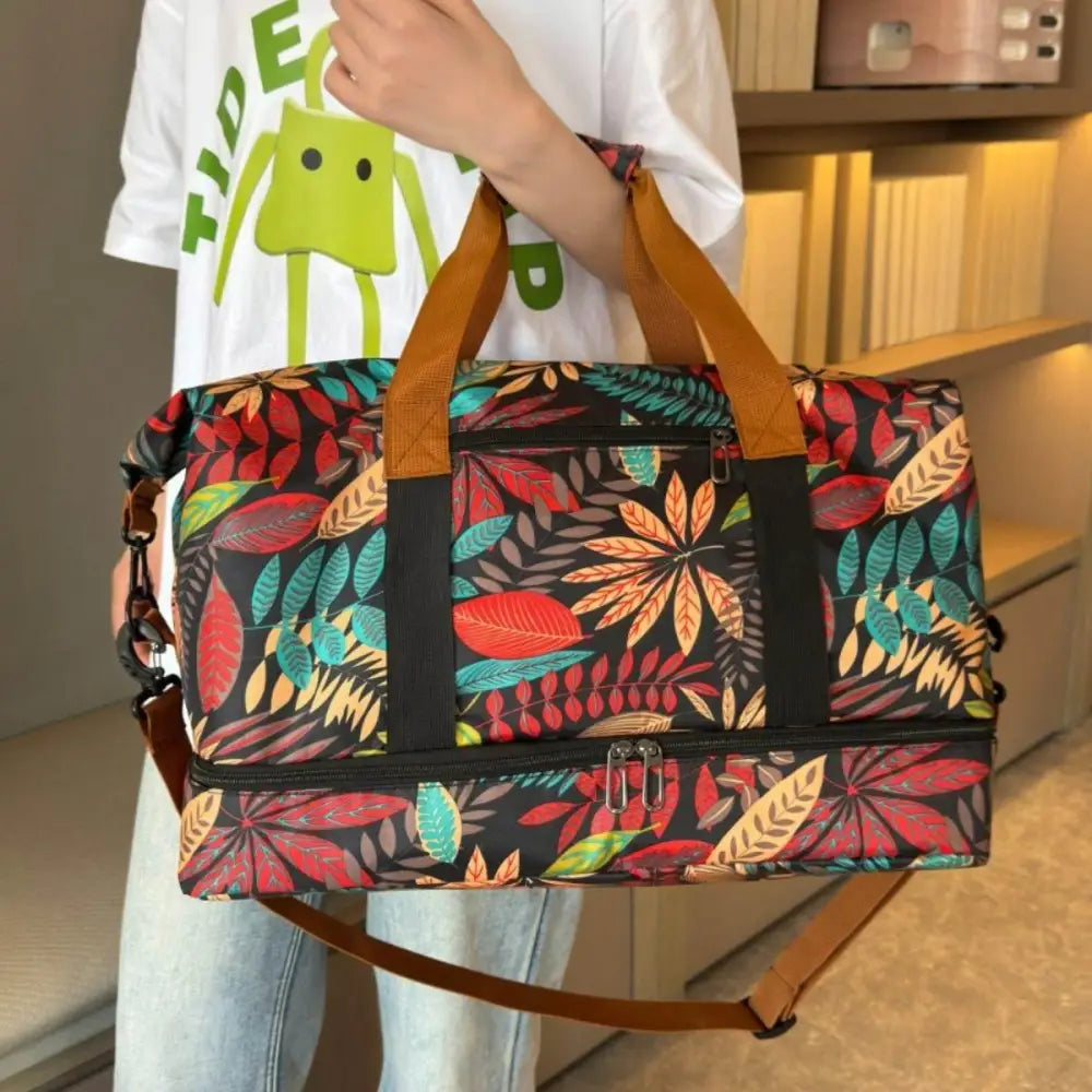 Vibrant Canvas Printed Travel Bag Blooms with Original Style