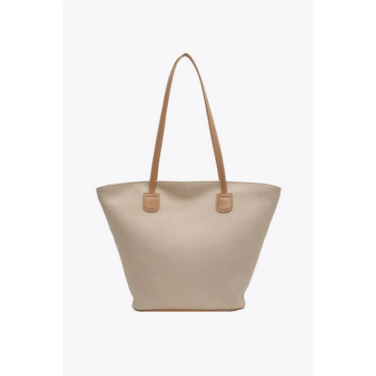 Canvas Tote Bag - Khaki / One Size - CynthiaMonica CM