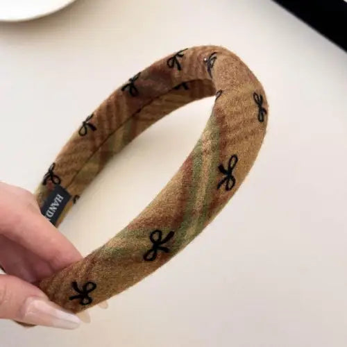 Charming Bow Plaid Polyester Hair Headbands