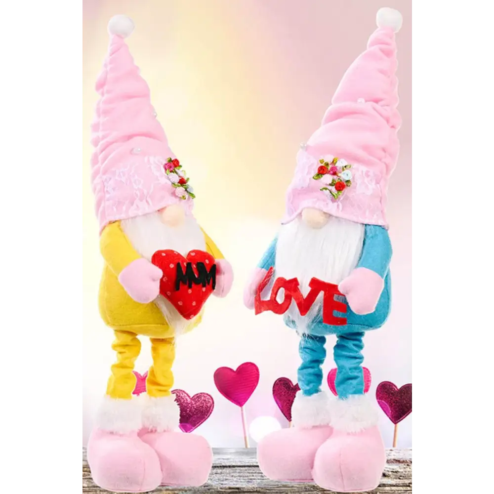 Charming Pearl Decor Faceless Gnomes with Pink Hats for Every Occasion