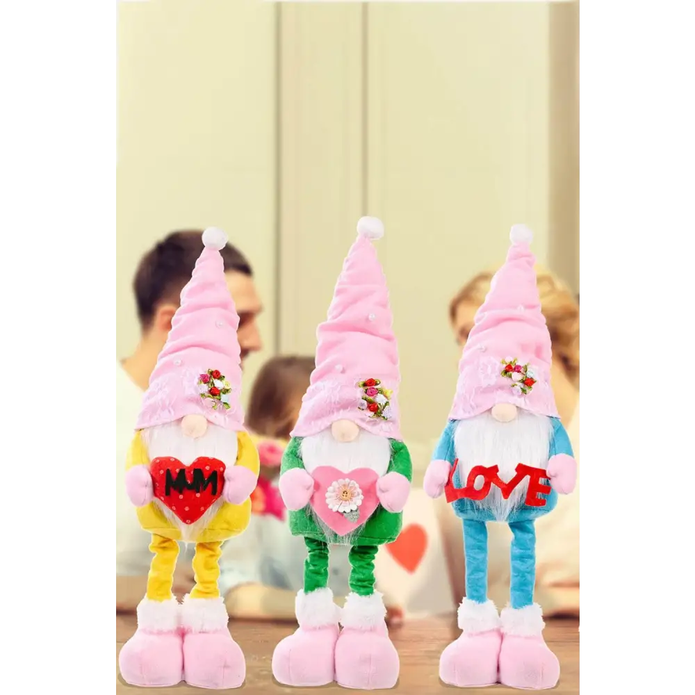 Charming Pearl Decor Faceless Gnomes with Pink Hats for Every Occasion