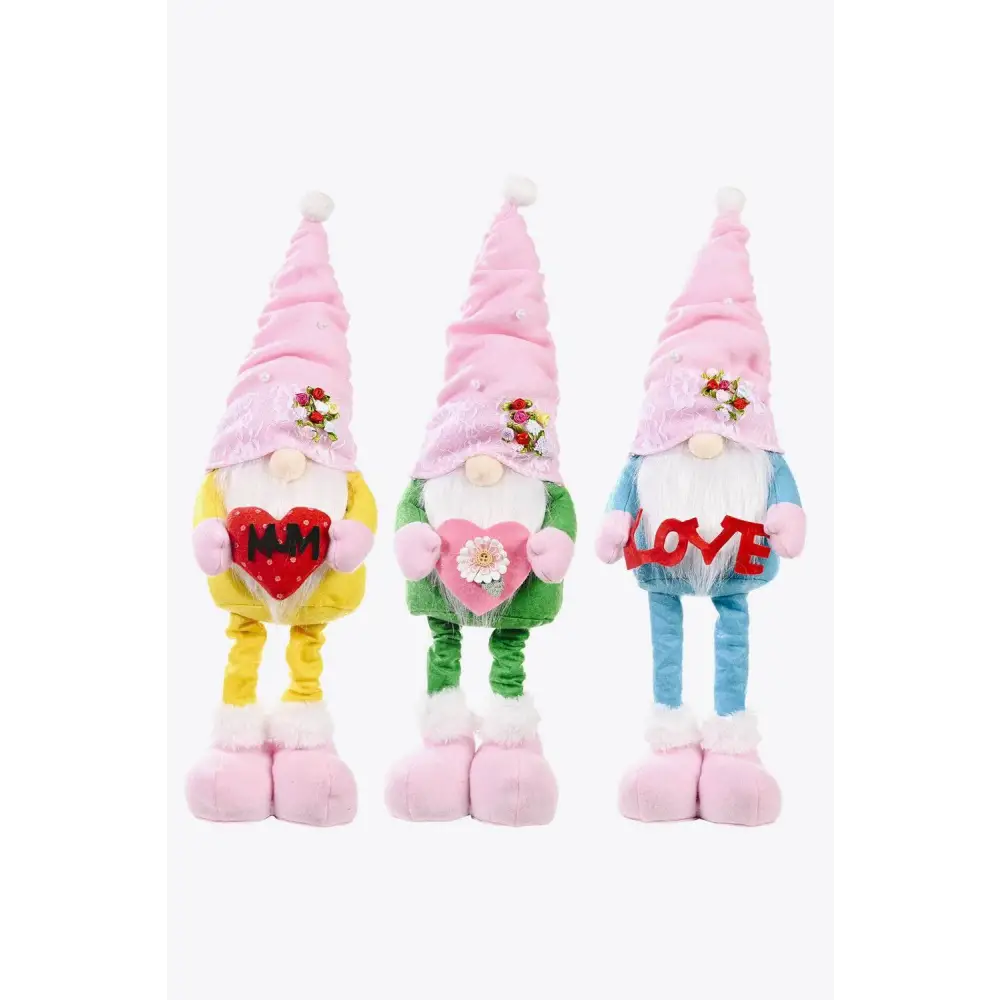 Charming Pearl Decor Faceless Gnomes with Pink Hats for Every Occasion