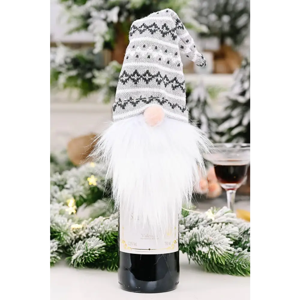 Cheerful Christmas Faceless Gnome Wine Bottle Covers for the Holidays