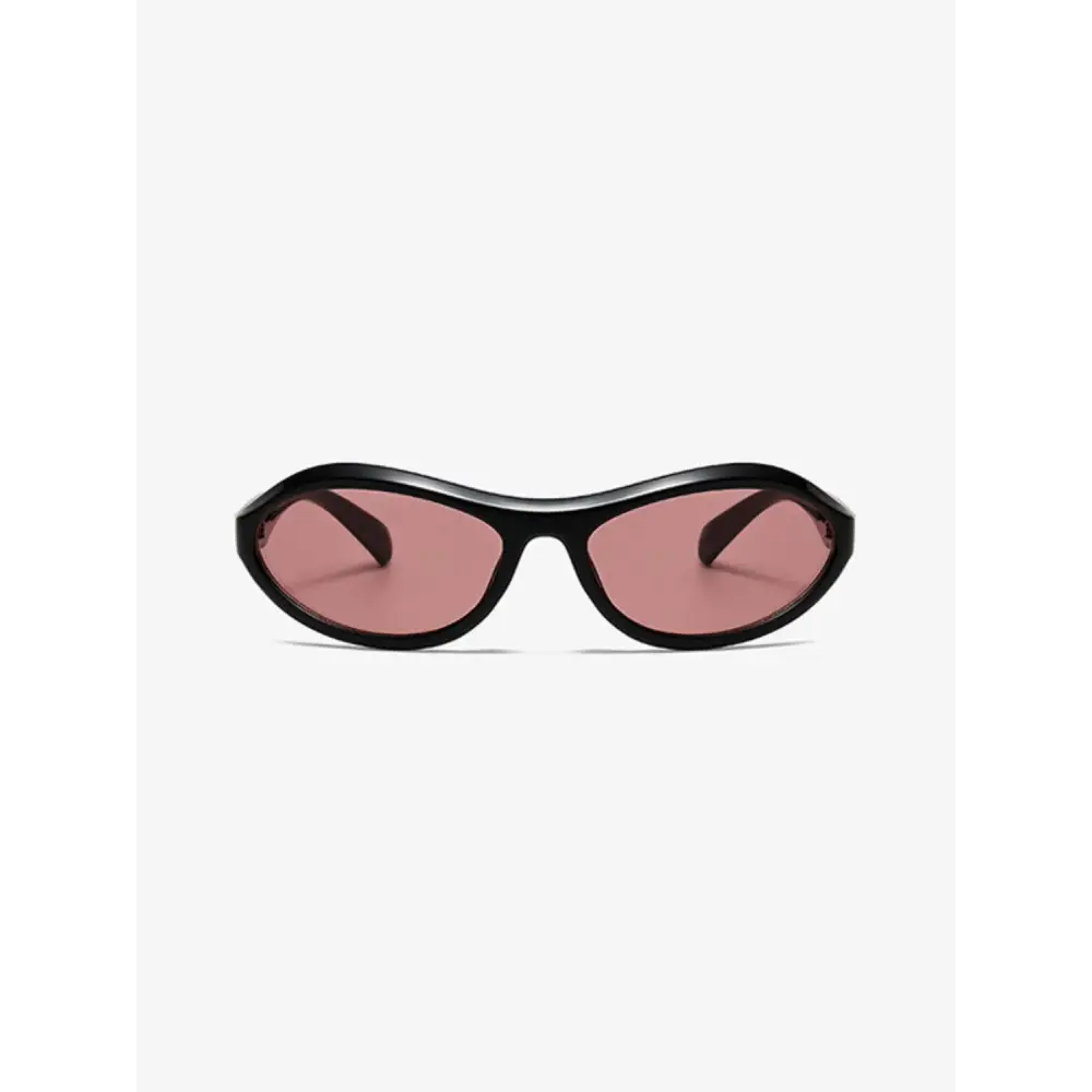 Chic Black Framed Cat Eye Polycarbonate Sunglasses with Pink Lenses