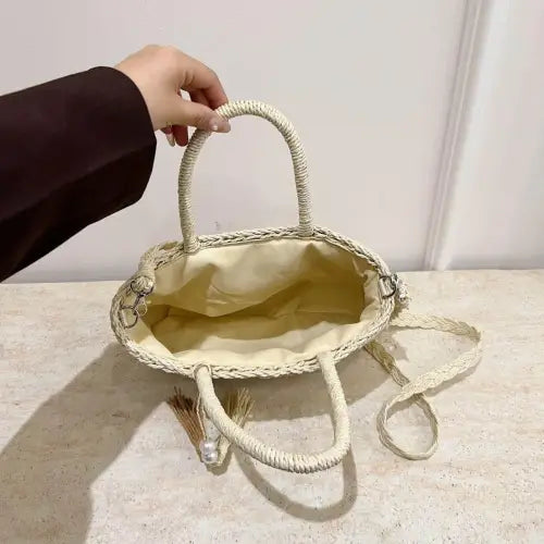Chic Braided Strap Paper Weave Shoulder Bag