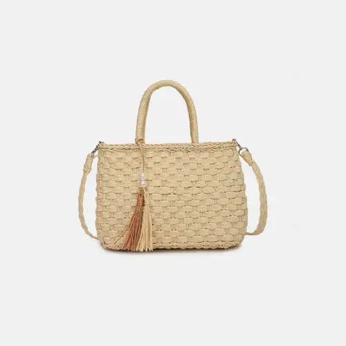 Chic Braided Strap Paper Weave Shoulder Bag