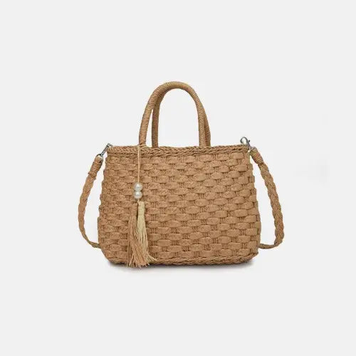 Chic Braided Strap Paper Weave Shoulder Bag