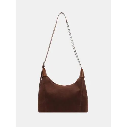 Chic Brown Suede Adjustable Strap Shoulder Bag for Stylish Outings