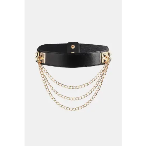 Elastic Belt with Chain - CM Fashion