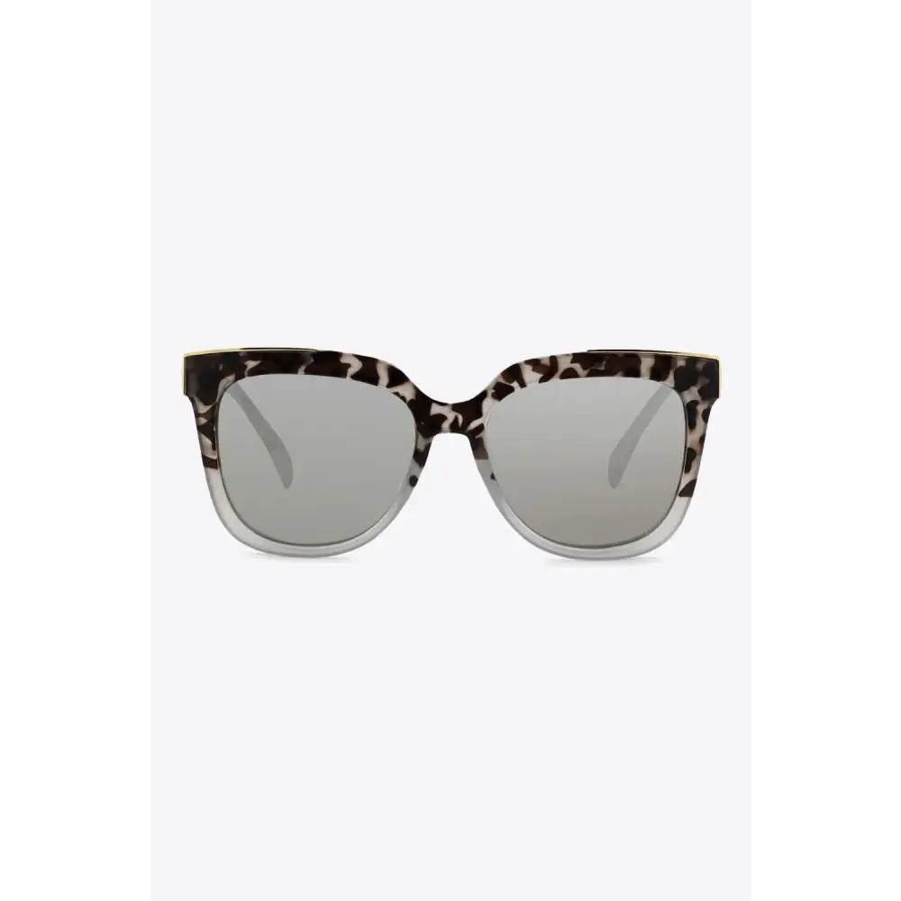 Chic Leopard Print Rim Sunglasses with Tortoiseshell Polycarbonate Frame