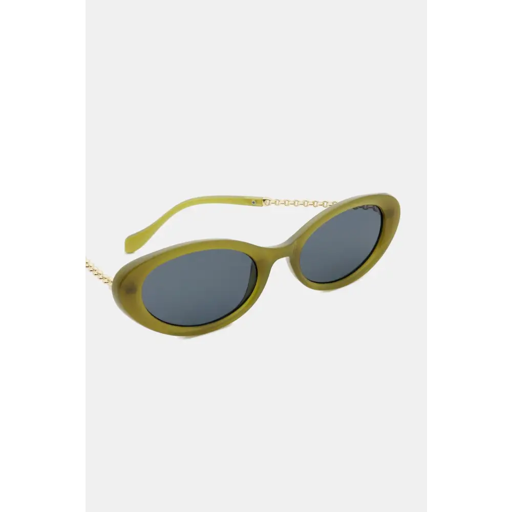 Chic Olive Green Frame Cat-Eye Sunglasses for Effortless Style