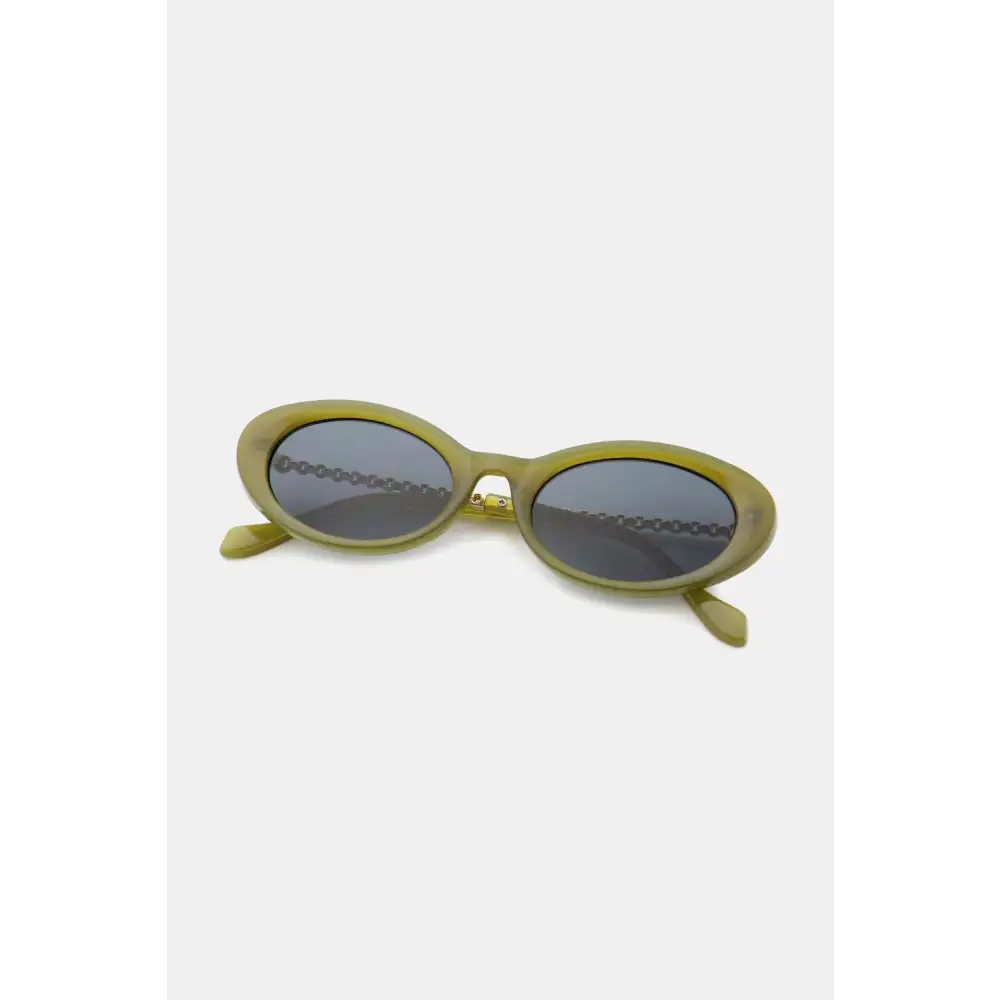 Chic Olive Green Frame Cat-Eye Sunglasses for Effortless Style