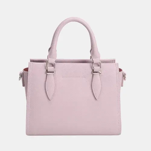 Chic Pink David Jones PU Leather Handbag for Stylish Outings