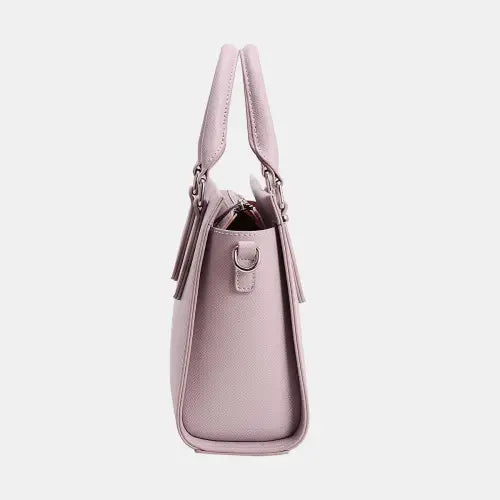 Chic Pink David Jones PU Leather Handbag for Stylish Outings