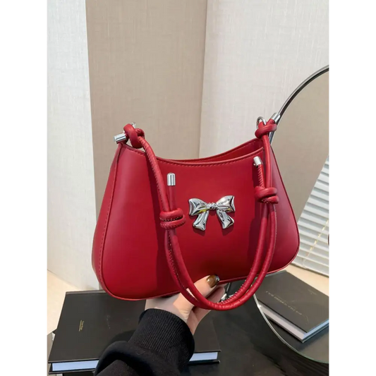 Bow PU Leather Knotted Strap Handbag - CM Fashion