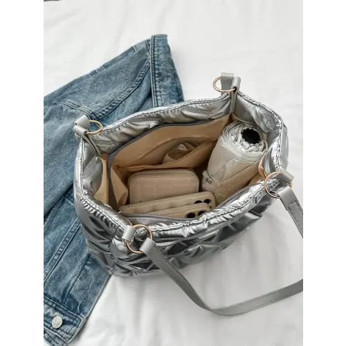 Chic Silver Shoulder Bag