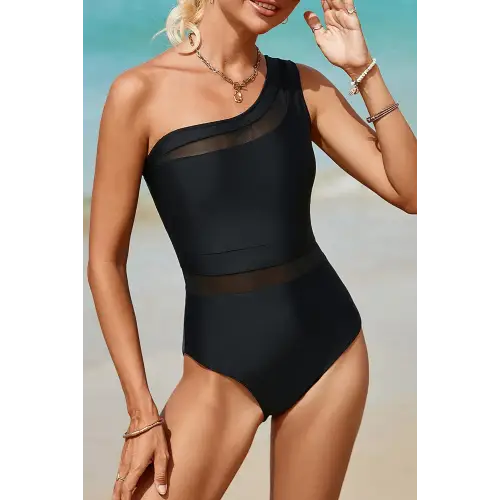 Single Shoulder One-Piece Swimwear - CM Fashion