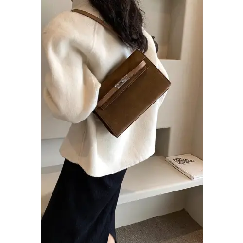 Chic Suede PU Leather Strap Shoulder Bag