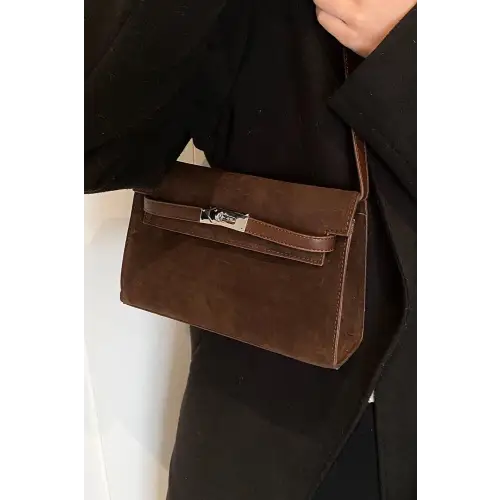 Chic Suede PU Leather Strap Shoulder Bag