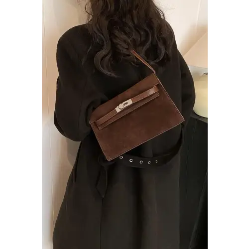 Chic Suede PU Leather Strap Shoulder Bag