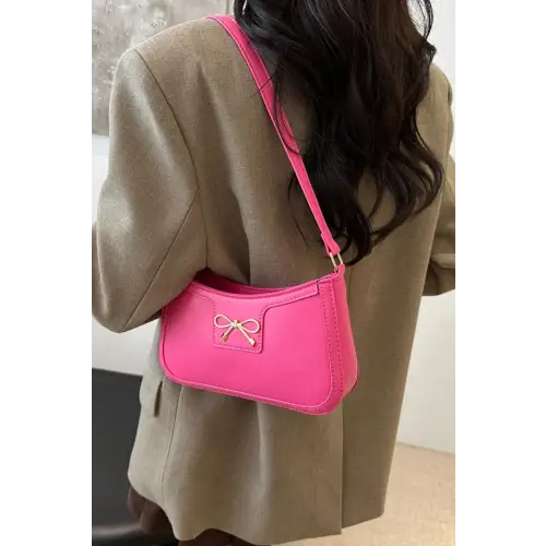 Chic Yeppi Bow Trim Leather Shoulder Bag for Elegant Style