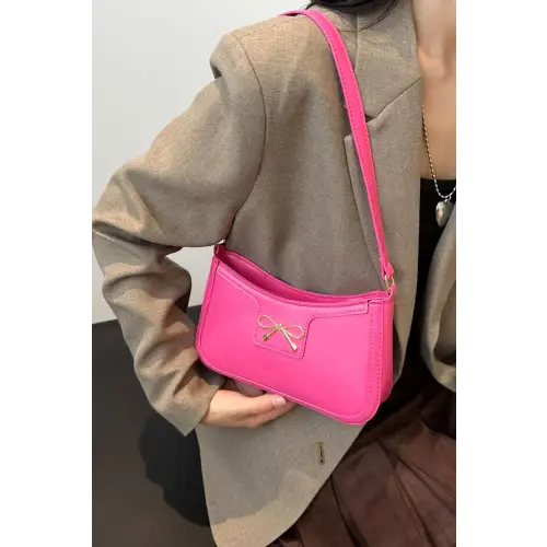 Chic Yeppi Bow Trim Leather Shoulder Bag for Elegant Style