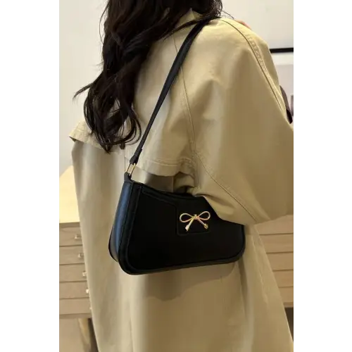 Chic Yeppi Bow Trim Leather Shoulder Bag for Elegant Style