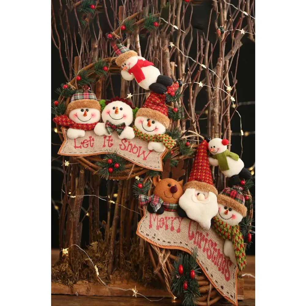 Christmas Element Rattan Wreath Ornaments