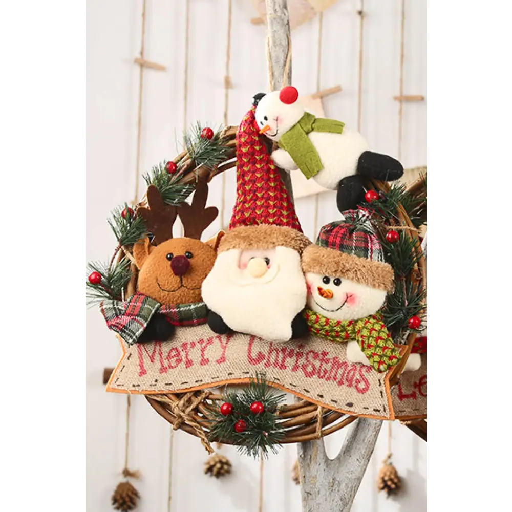 Christmas Element Rattan Wreath Ornaments