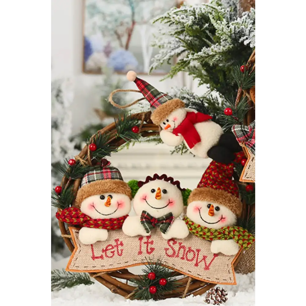 Christmas Element Rattan Wreath Ornaments