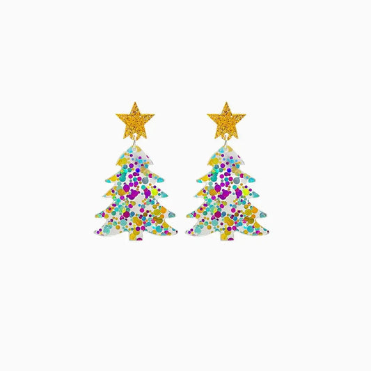 Christmas Tree Acrylic Dangle Earrings - CM Fashion