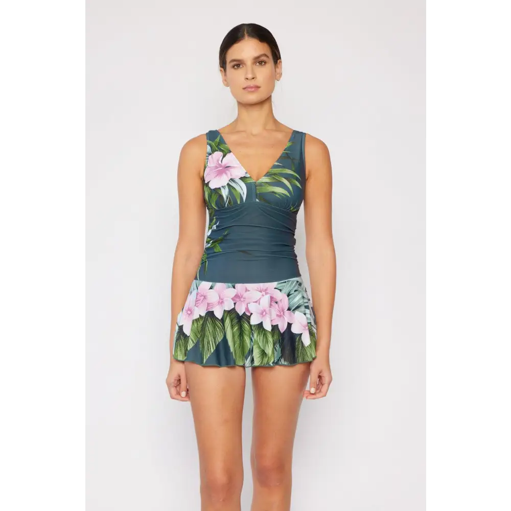 Tropical Paradise Clear Waters Swim Dress by Marina West Swim