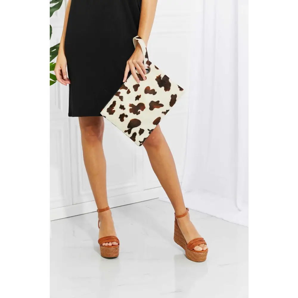 Stylish Animal Print Wristlet Clutch with Original Tags