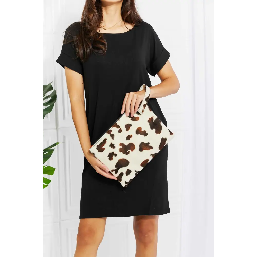 Stylish Animal Print Wristlet Clutch with Original Tags