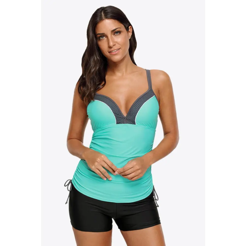 Stunning Contrast Sweetheart Neck Swim Cami by Twin Grace