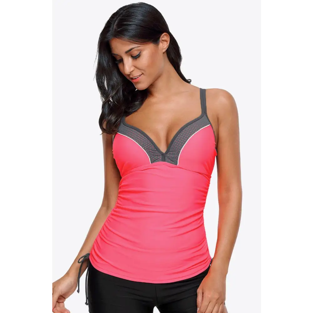 Stunning Contrast Sweetheart Neck Swim Cami by Twin Grace