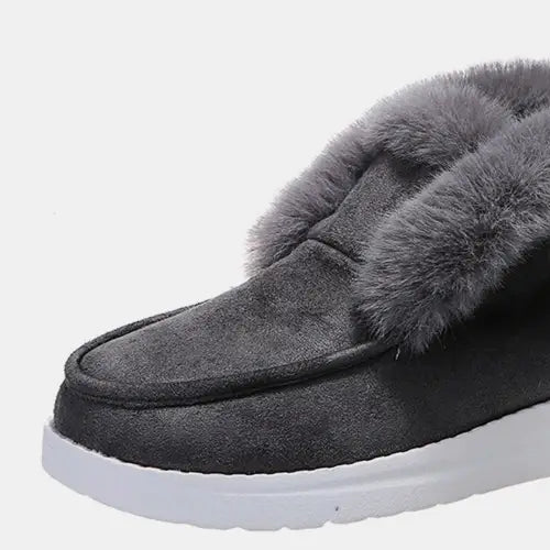 Cozy Furry Suede Snow Boots for Winter Adventures