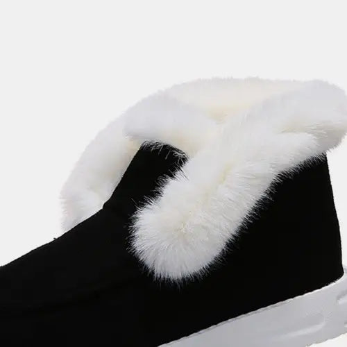 Cozy Furry Suede Snow Boots for Winter Adventures