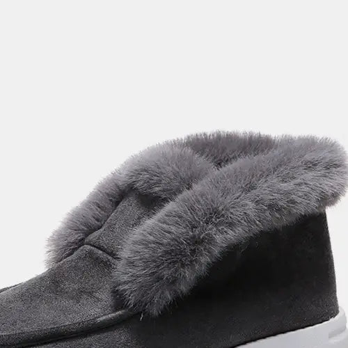 Cozy Furry Suede Snow Boots for Winter Adventures