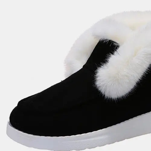 Cozy Furry Suede Snow Boots for Winter Adventures