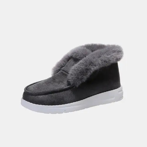 Cozy Furry Suede Snow Boots for Winter Adventures