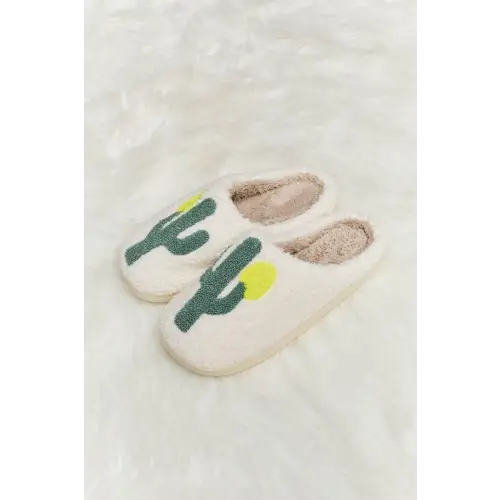 Cozy Up with Melody Cactus Plush Slide Slippers