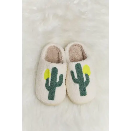 Cozy Up with Melody Cactus Plush Slide Slippers