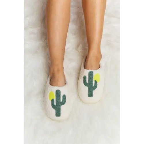 Cozy Up with Melody Cactus Plush Slide Slippers