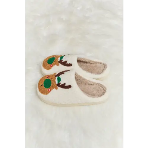 Cozy Up with Melody Rudolph Print Plush Slide Slippers